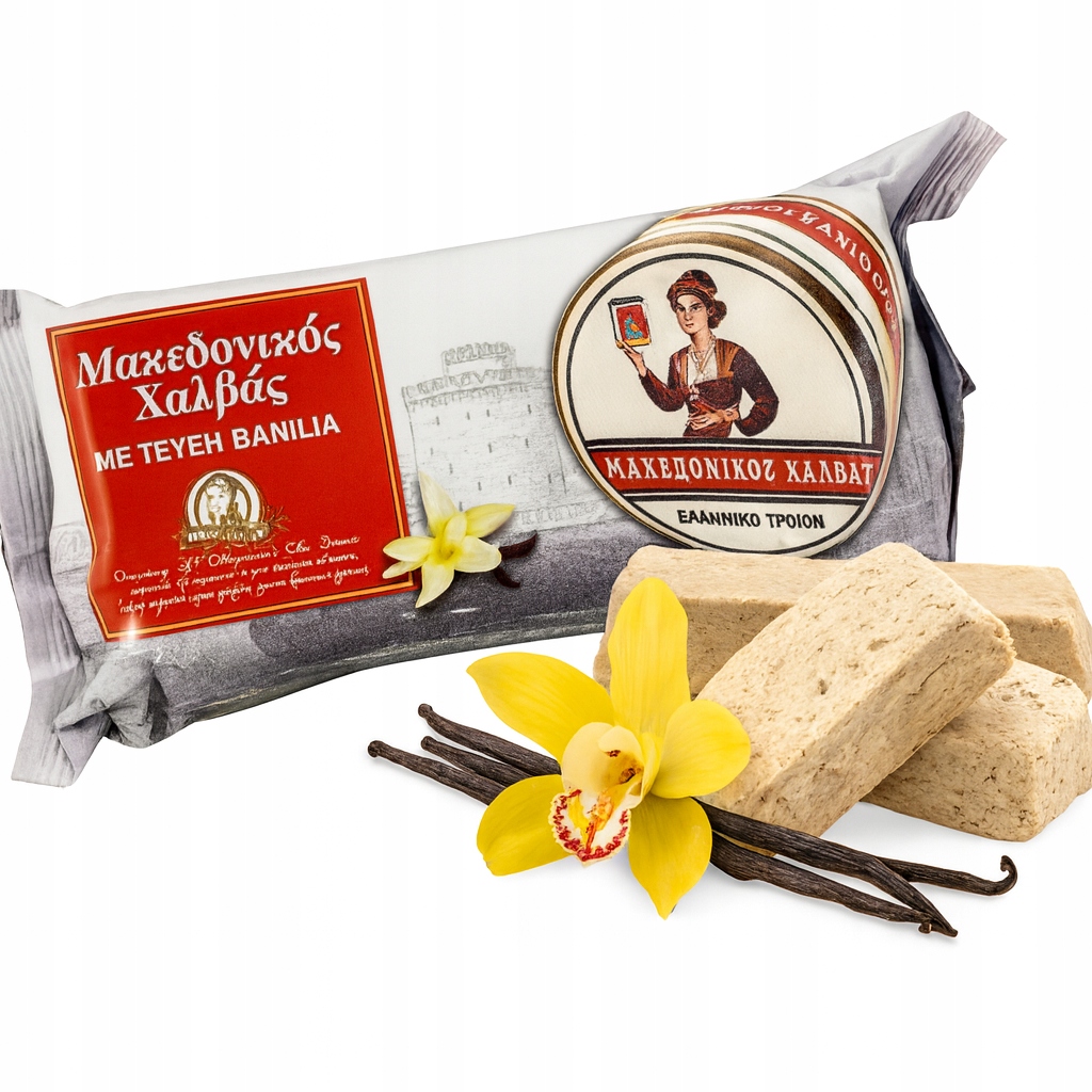Řecká originální chalva vanilka Makedonikos 800 g – lahodná sladkost z Řecka