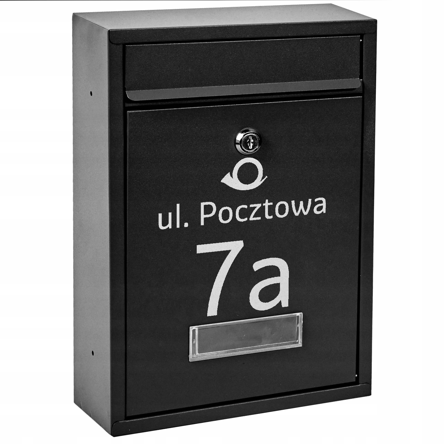 SKRZYNKA POCZTOWA RIB CZARNY + WZORY Z NAPISEM