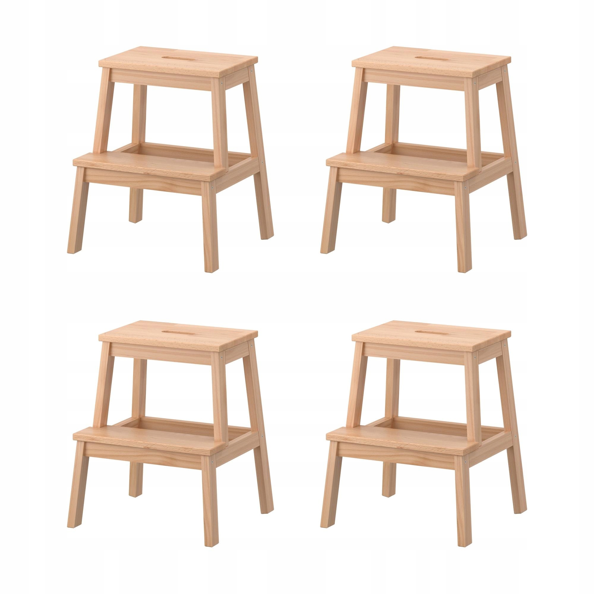 4 szt. Taboret ze schodkiem bukowy 50 cm Bekvam