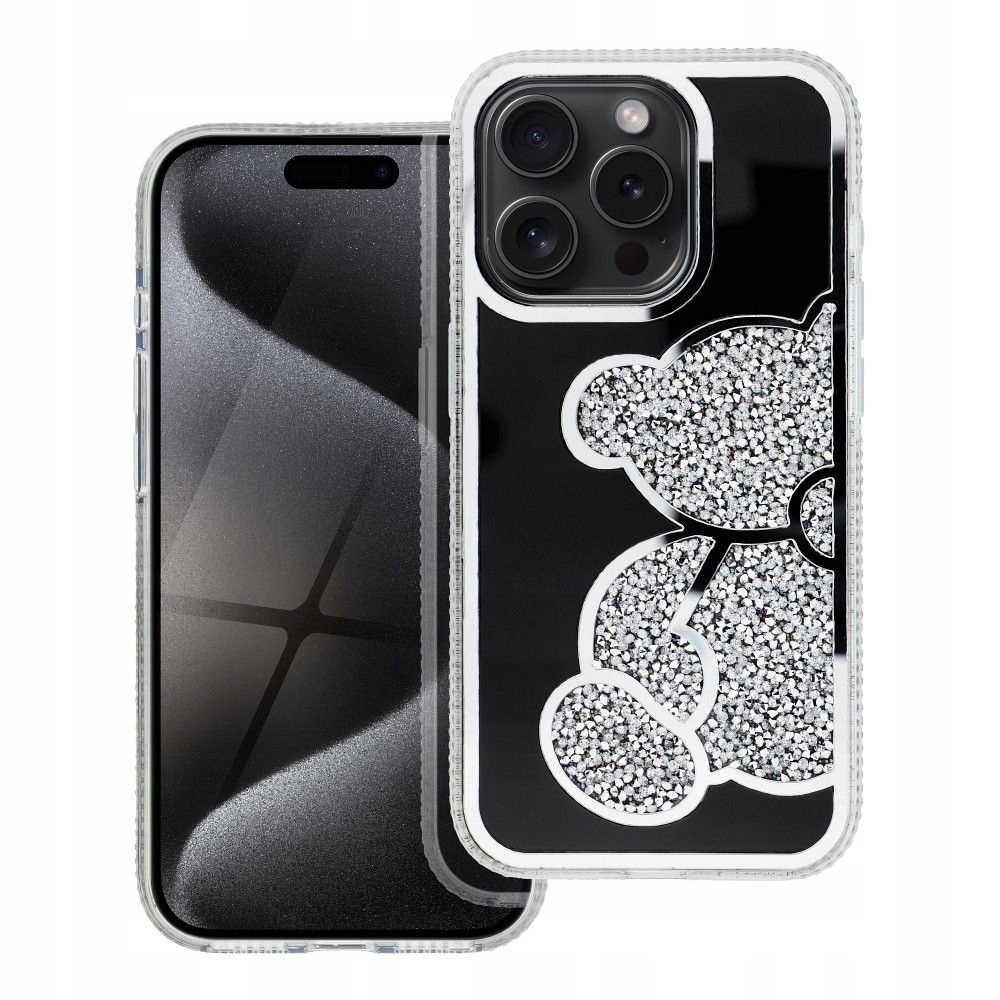 Futerał Teddy Bear do Iphone 14 Pro srebrny