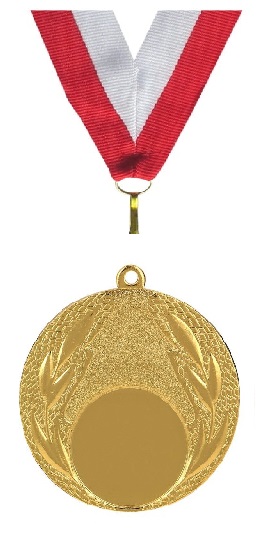 

Złoty Medal z grawerem Nagroda 50mm Wstążka