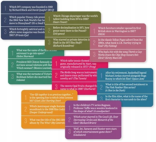 Cheatwell Games 9520 Nostalgia Trivia Board Game Wiek gracza 12-14 lat 15-18 lat 18+