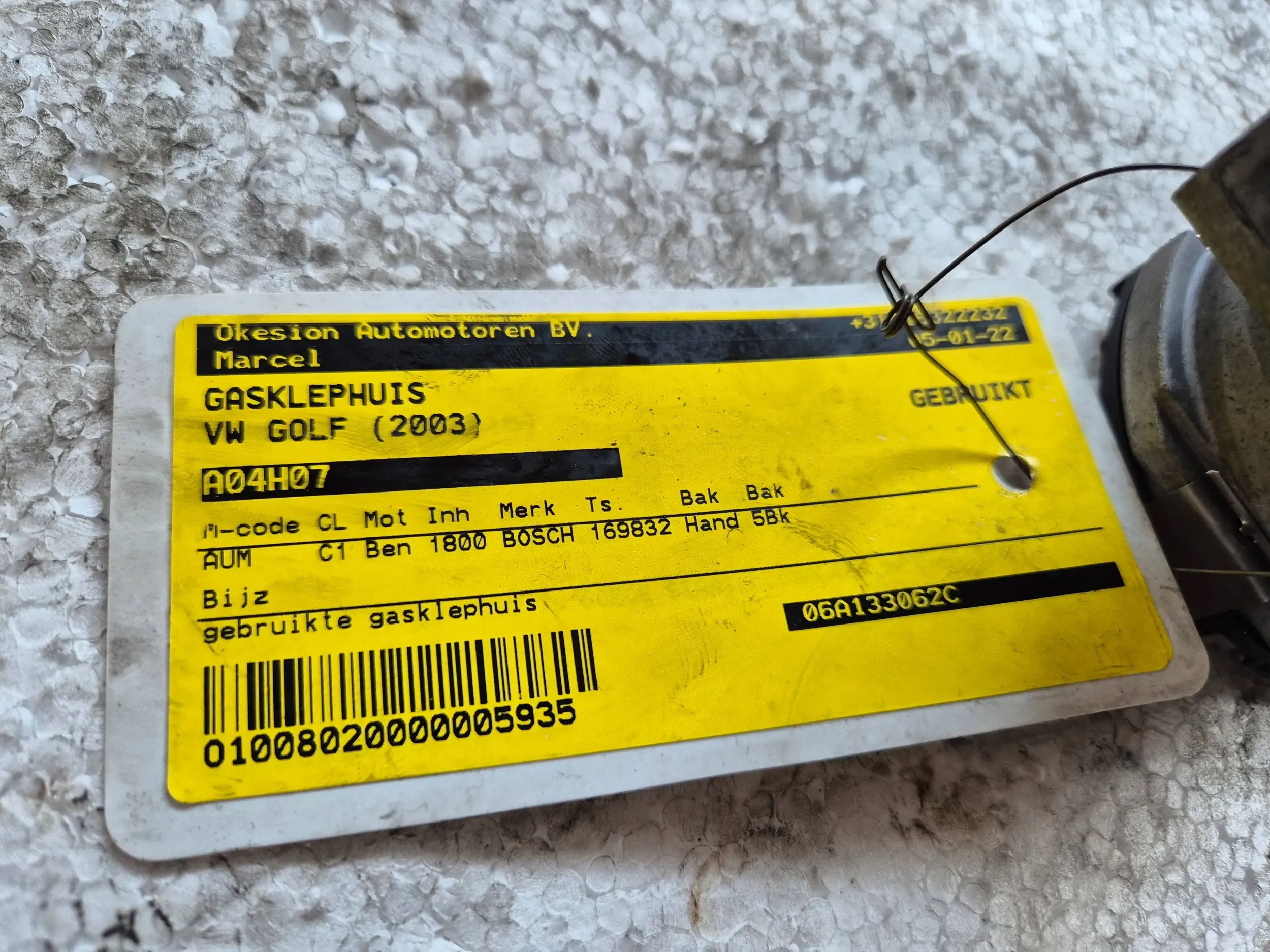 Valvola a farfalla 06A133062C Vw Golf V Bora Octavia MK1 1.8 T 03
