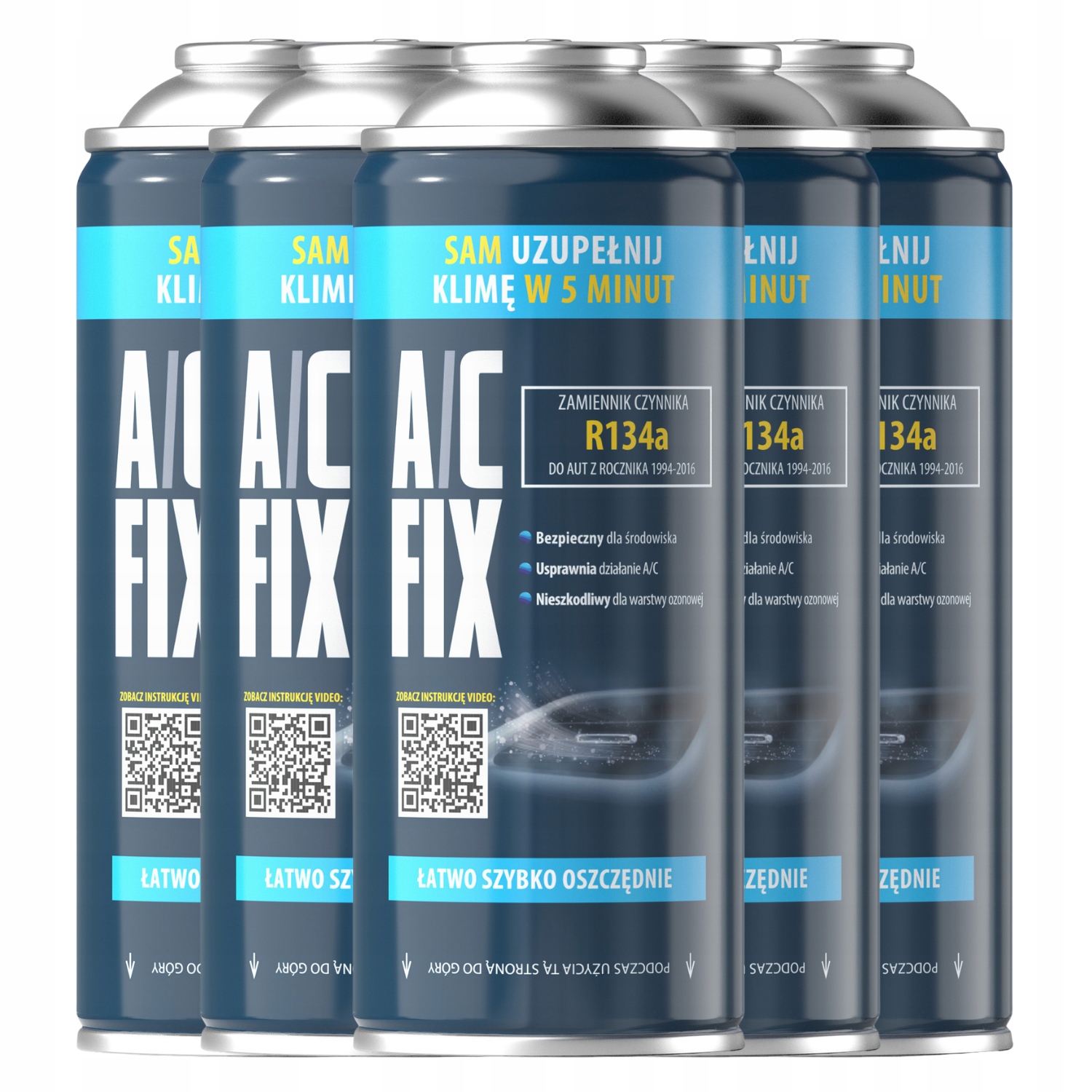 Ac Fix Chladicí činidlo 5xR134a Gaz pro nabíjení klimatizace 850 g