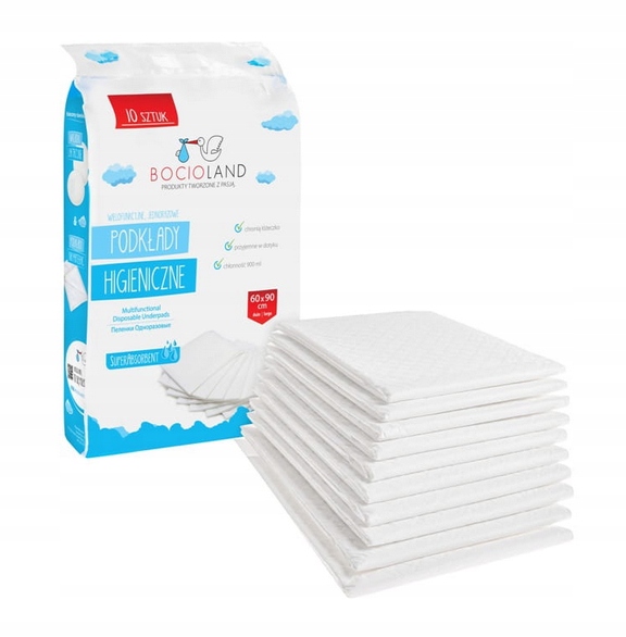 BOCIOLAND PODKŁADY JEDNORAZOWE 60X90 10 SZT