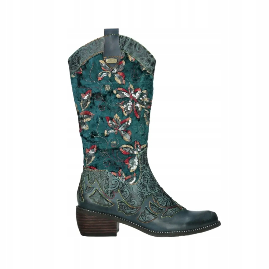 Dámské kozačky Laura Vita Ercwinao 19 bleu Velikost 37, Modrá