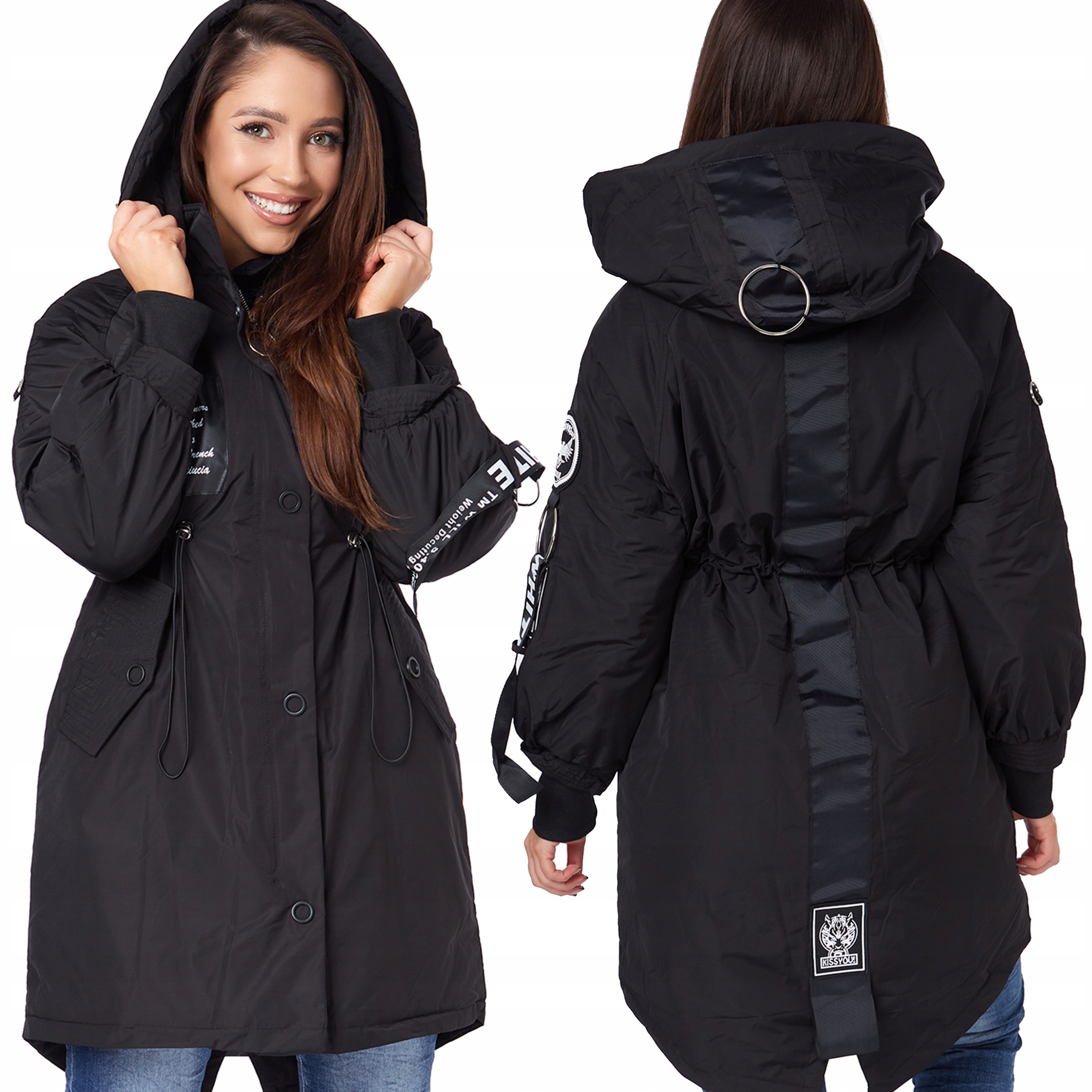 

721_KURTKA Parka z kapturem Wiosenna S/36