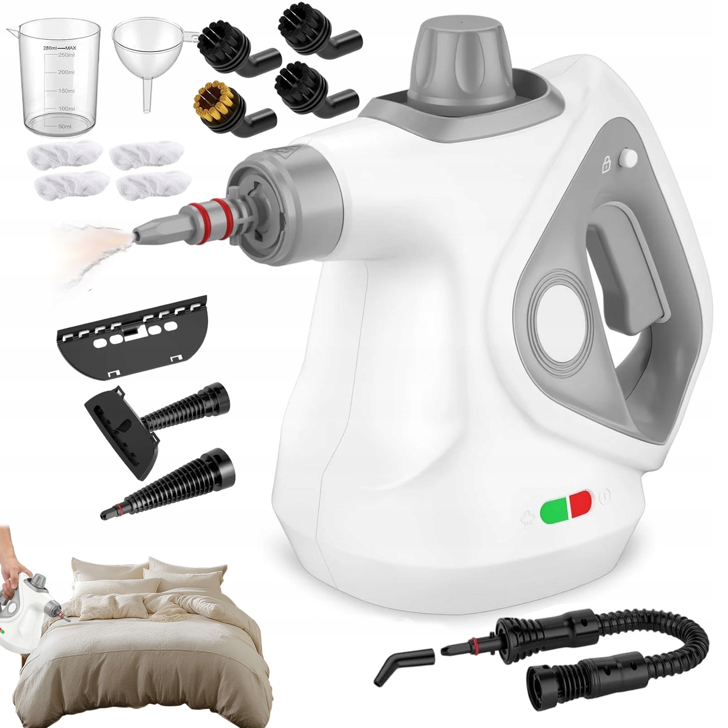 Parní Čistič Mop Ruční Napařovač Do Auta Oken, Spáry, Čalounění 1050 W