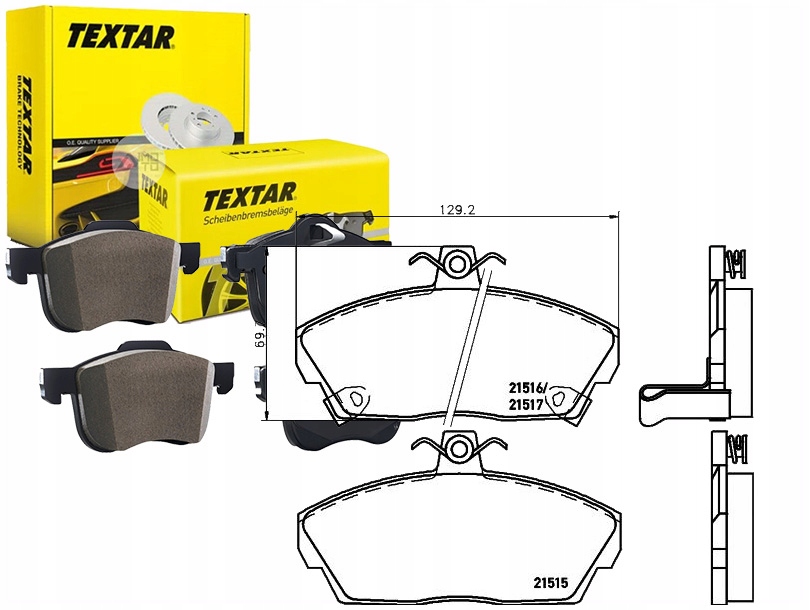 Textar Brzdové Destičky Honda Přední CIVIC 94-/01-/ROVER 200/400/25/45
