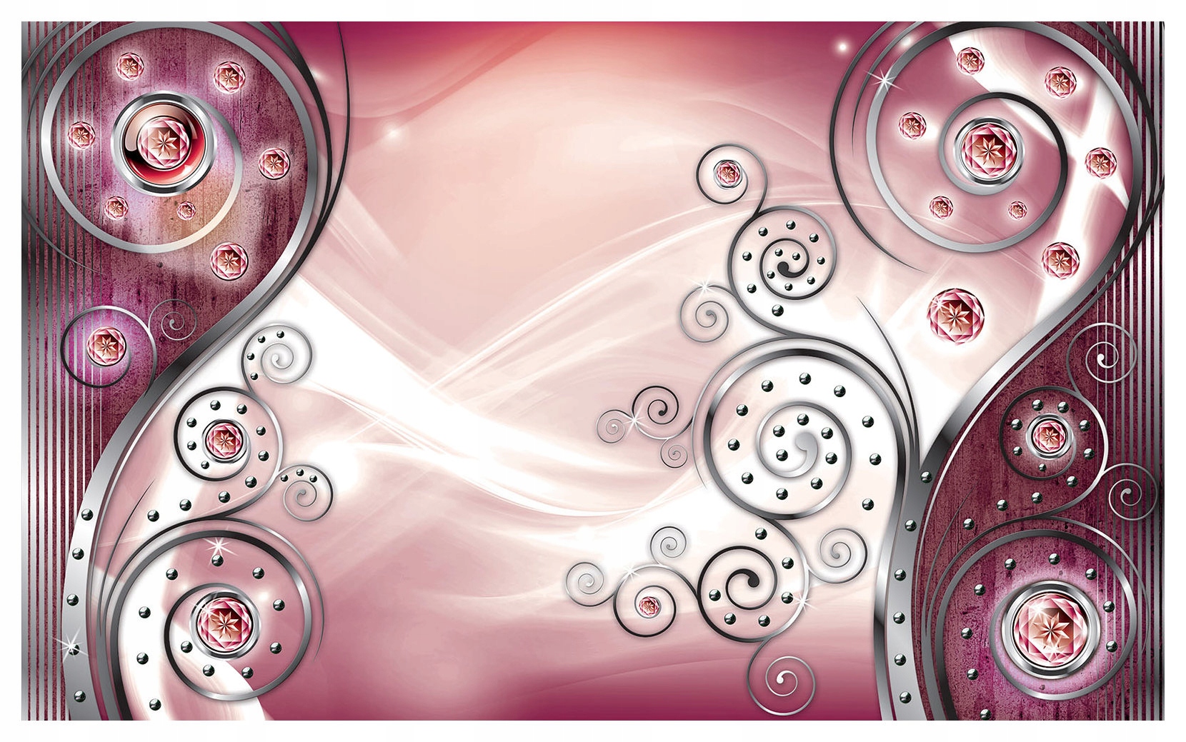 Fototapeta flizelina Růže Kov a krystaly Gradient Glamour 254x184 lepidlo