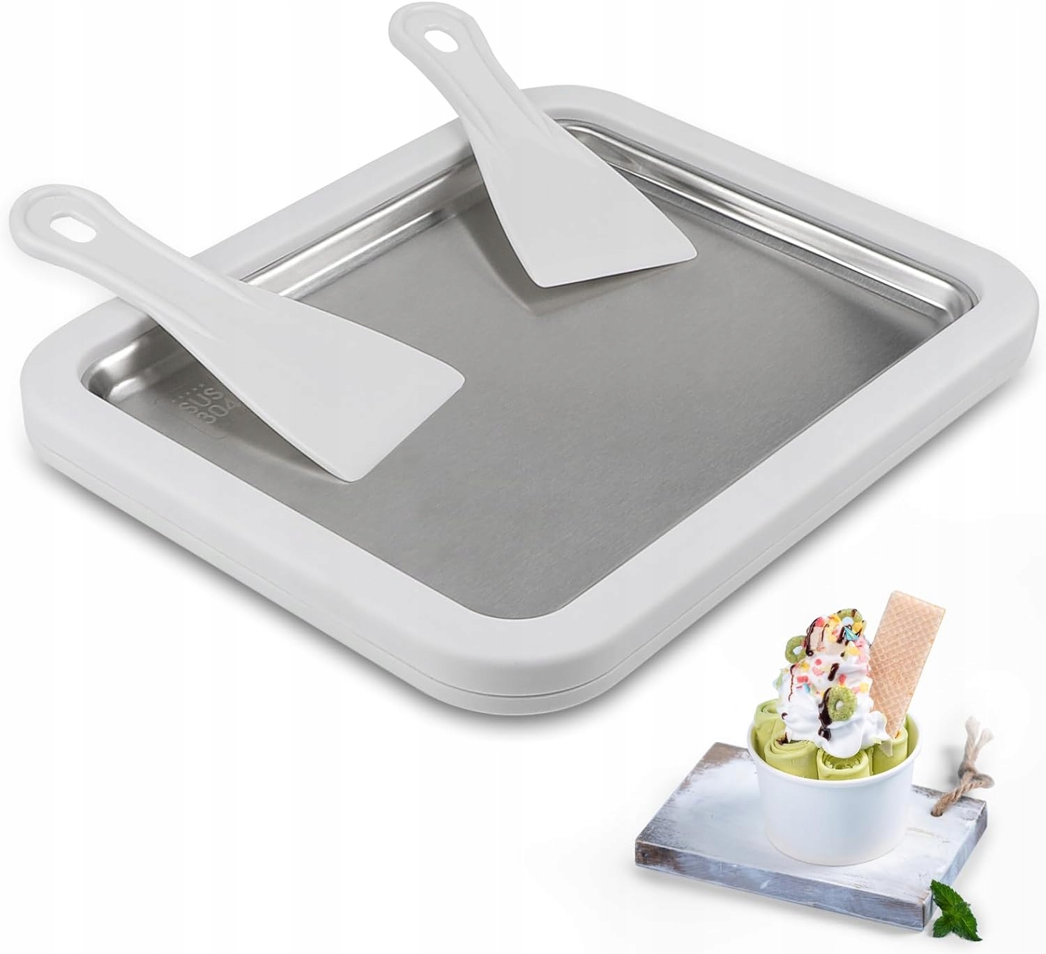 Maszyna Do Lodów Tajskich Domowa Stal Nierdzewna Łatwe Użycie Szpatułka