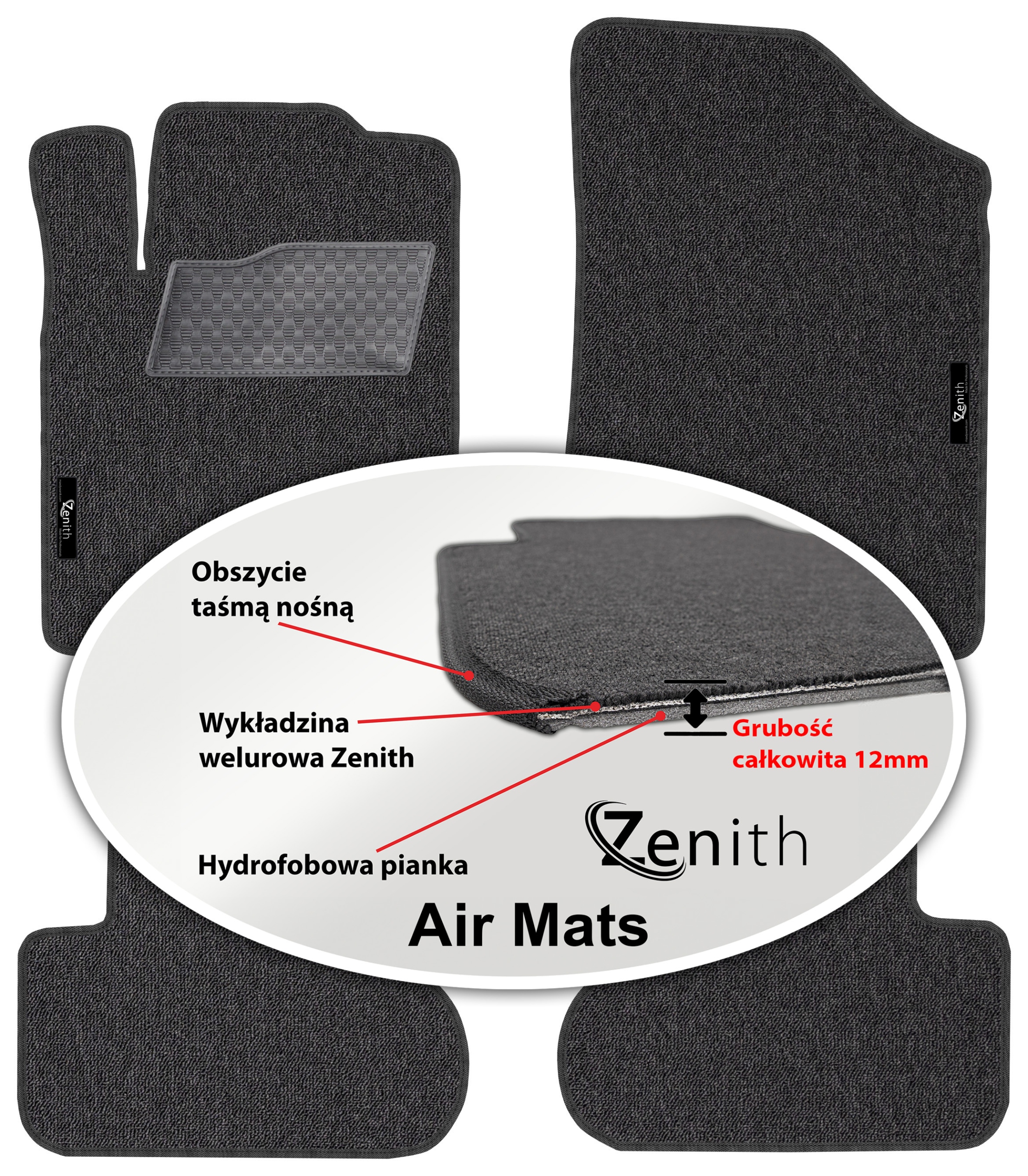 Citroen C3 I 2003-2009 Velúrové koberčeky do auta Zenith Air Mats