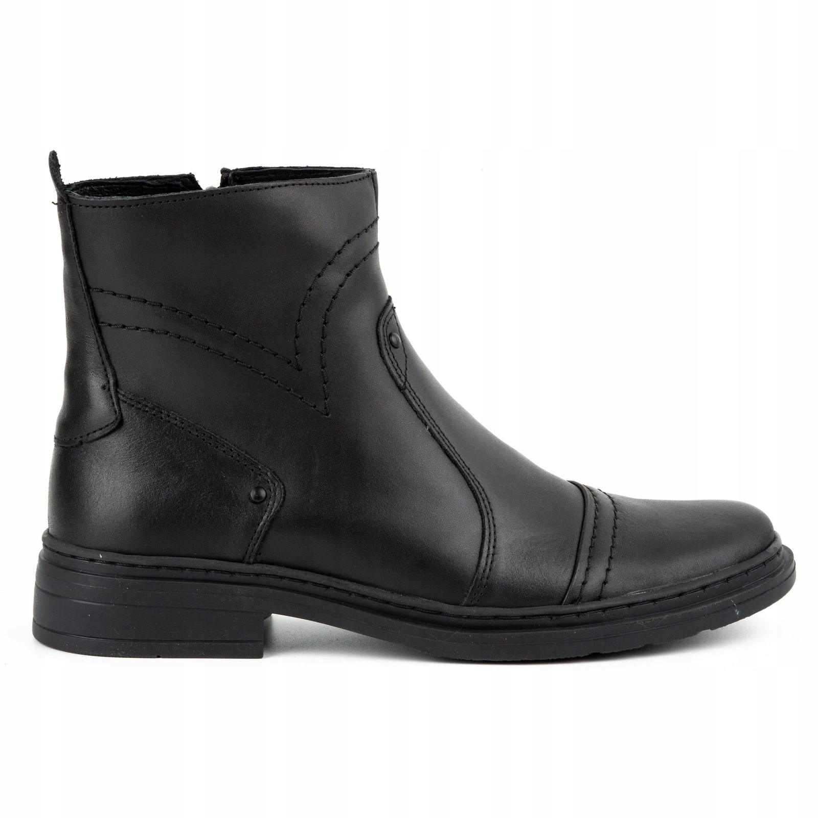 Buty Sztyblety męskie Skóra zimowe 252 czarne 44