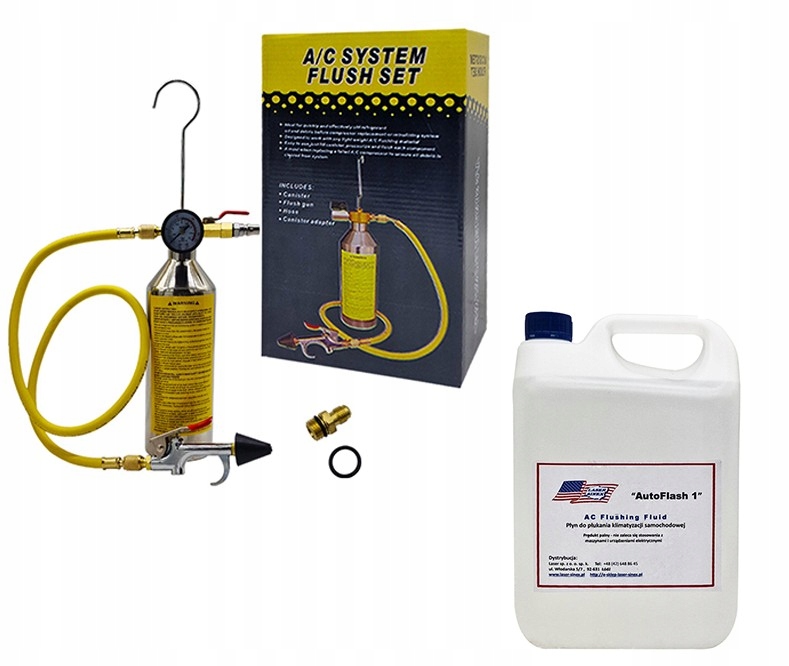 Sada na oplachovanie klimatizačného systému Cylinder Bublinka Pistolet Kvapalina 5L