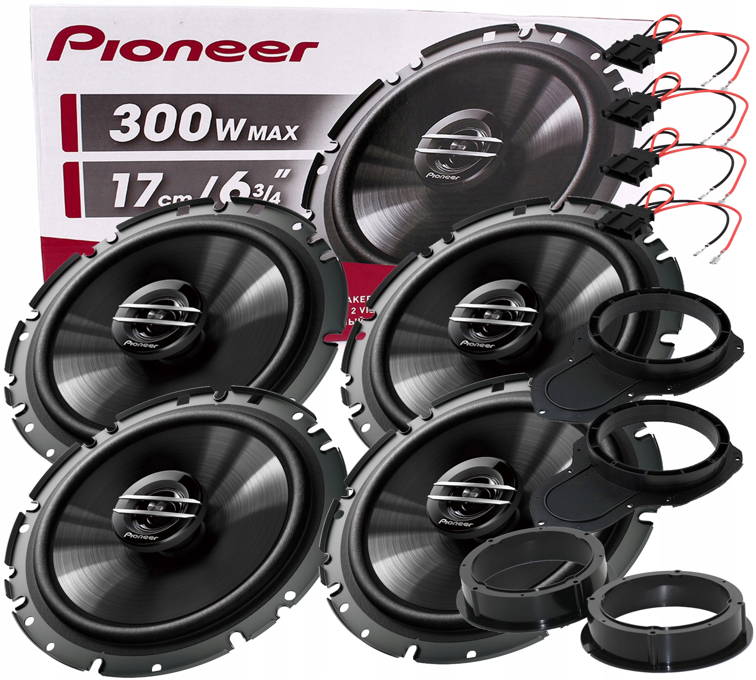 PIONEER GŁOŚNIKI DWUDROŻNE VW VW PASSAT B6 B7 CC PRZÓD+TYŁ MASKOWNICE 4 SZT