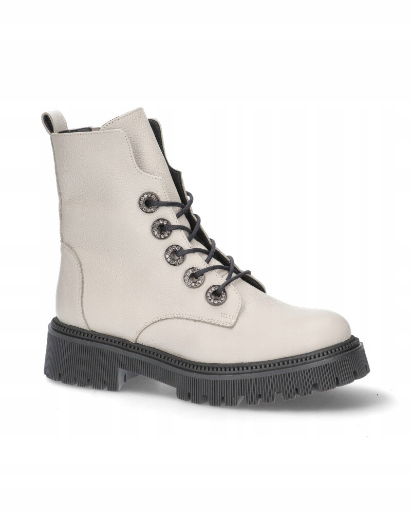 Popel boty kotníkové boty workery dámské šněrovací ozdoba Karino 38