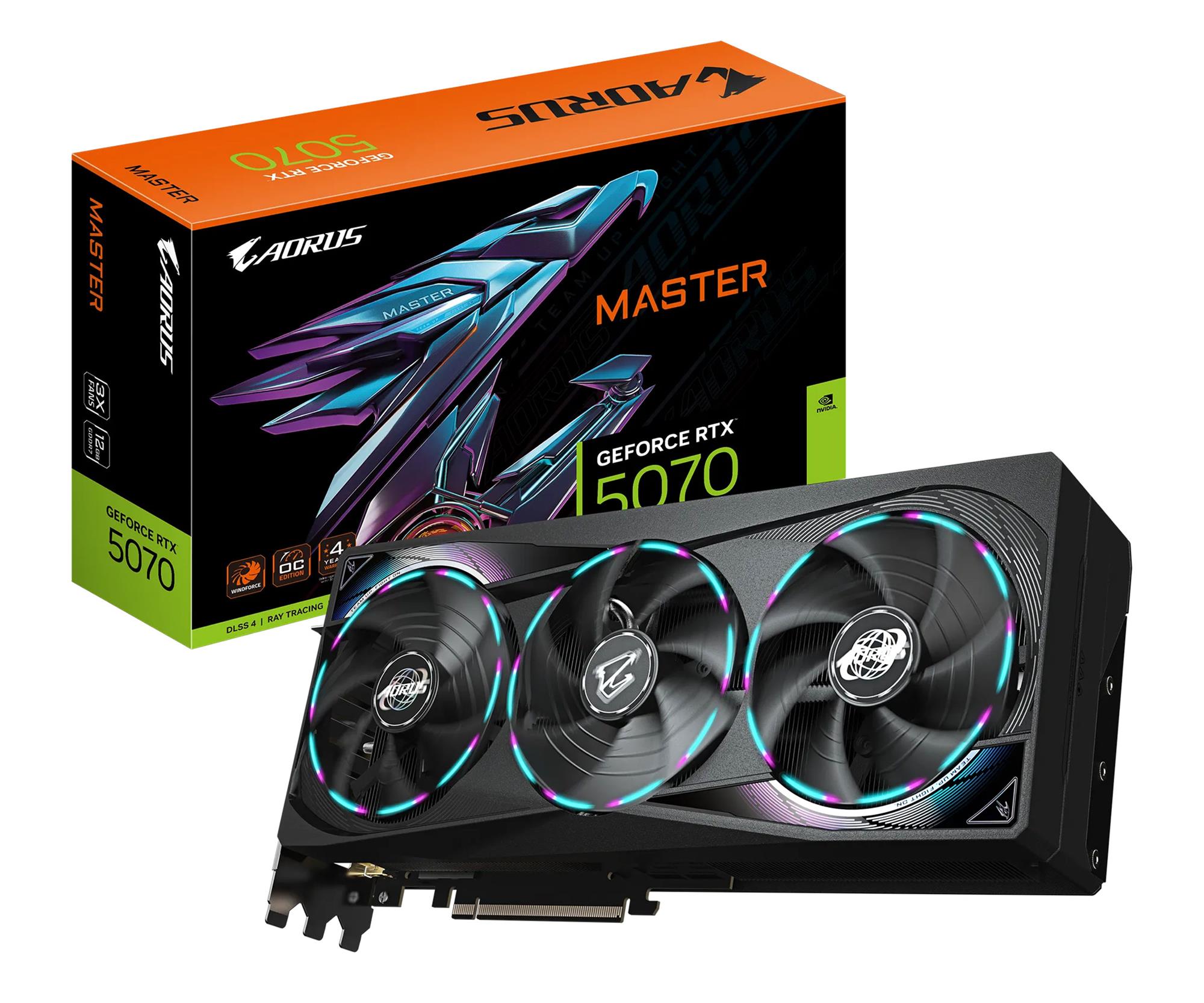 Grafická karta Gigabyte Geforce Rtx 5070 Master 12GB GDDR7 192bit Dlss 4