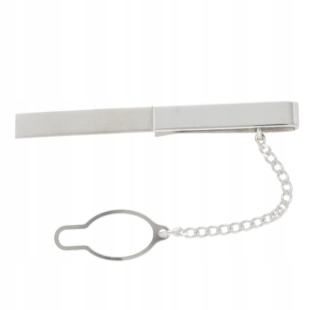 Saténová spona na kravatu, stříbro rhodiované