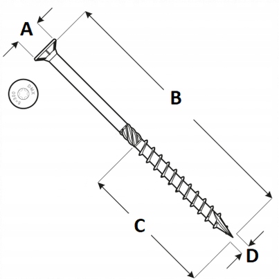 Wkręty do drewna 10x300 mm Wkręty ciesielskie Torx 50 szt Producent Domax
