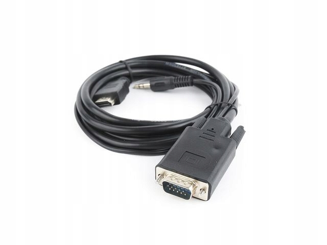 Konwerter Adapter kabel HDMI do VGA 3m z mini Jack Marka Gembird
