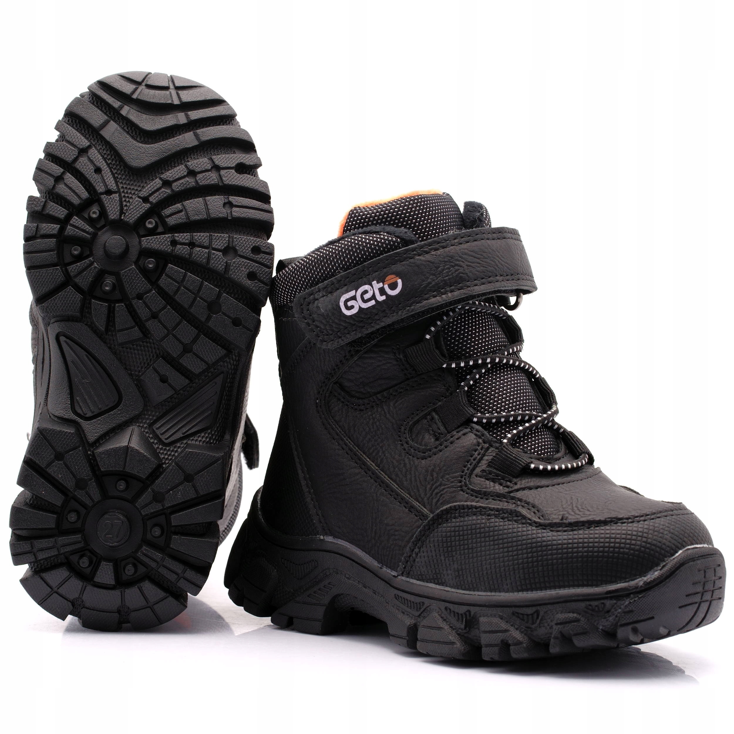 BUTY ZIMOWE CHŁOPIĘCE ŚNIEGOWCE KOZAKI GETO 119 26 Kolor czarny