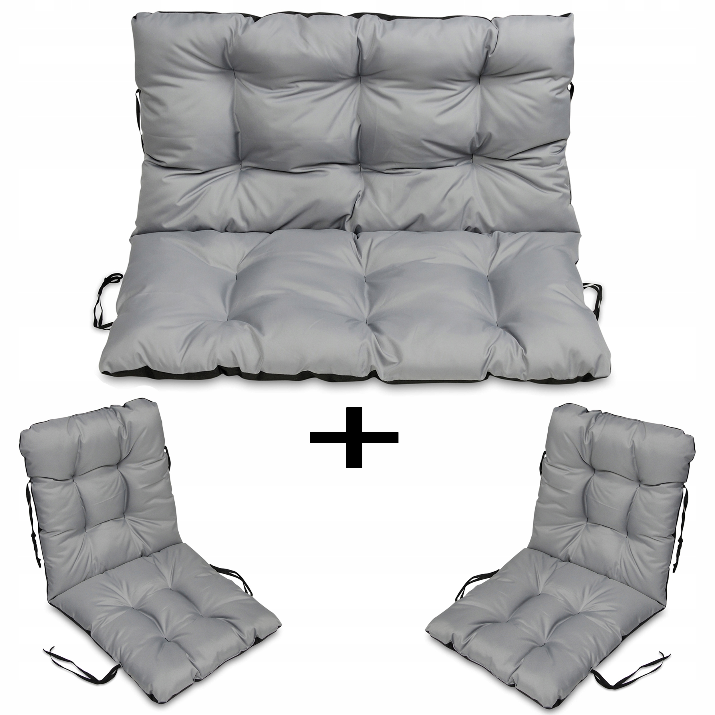 

Poduszki na meble Rattan 120x60x50 zestaw 2+1 Stal