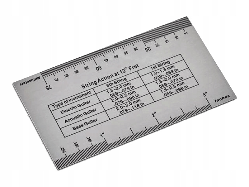 Przyrząd do pomiaru akcji strun Rock n Ruler Marka Rockbag