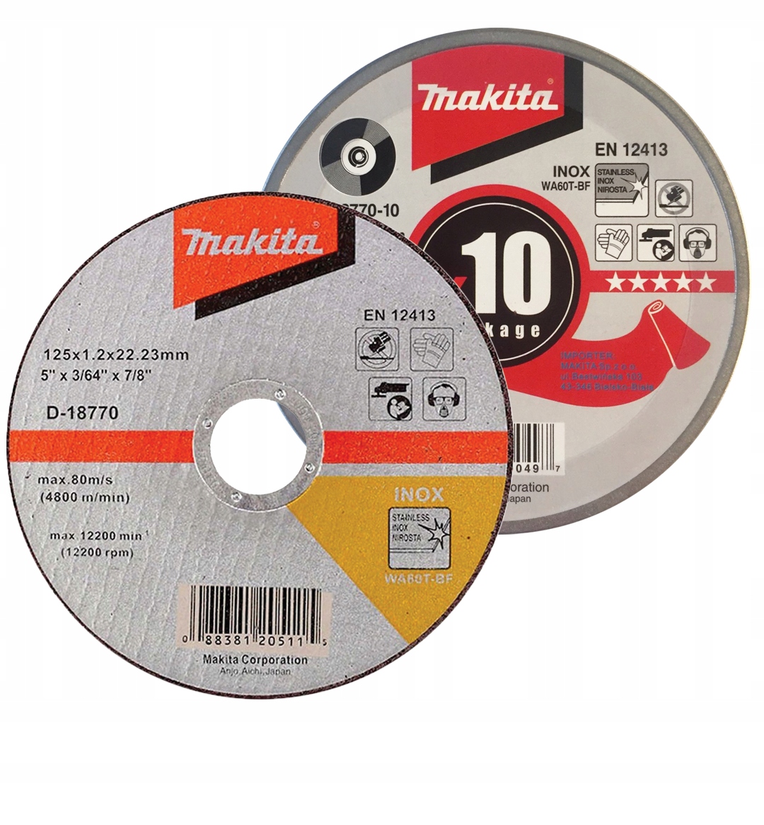 

Tarcza do metalu 125x1,2 Inox Makita DYSK-10szt