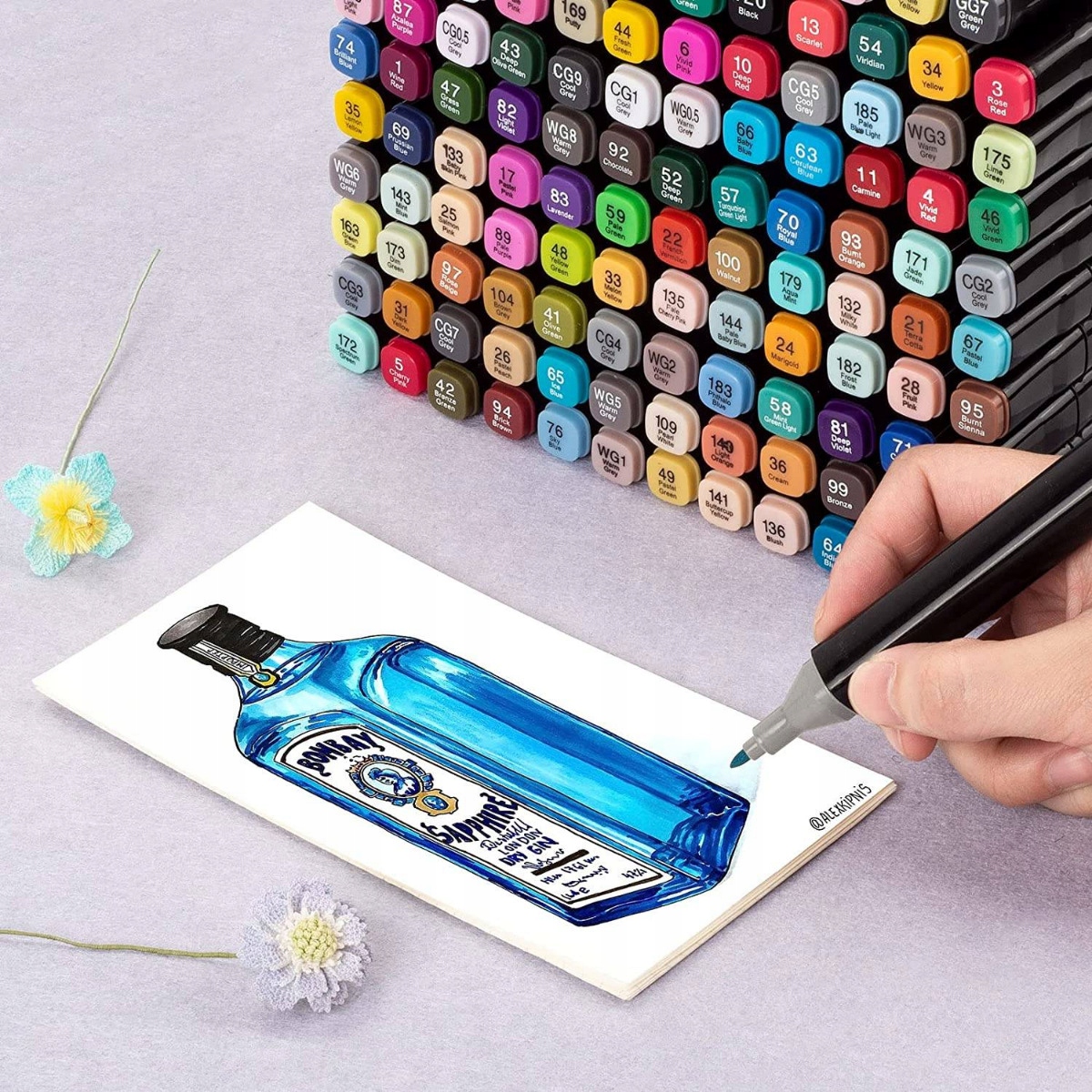 MARKERY ALKOHOLOWE PISAKI DWUSTRONNE ZAKREŚL 120sz Rodzaj mazaki