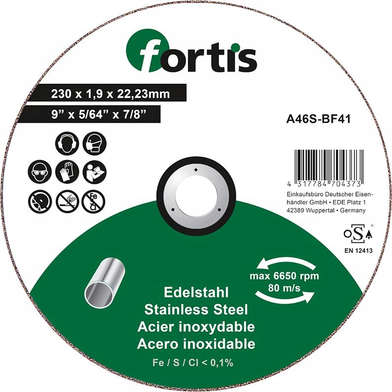 

Fortis Tarcza do cięcia Inox 230x1,9mm prosta