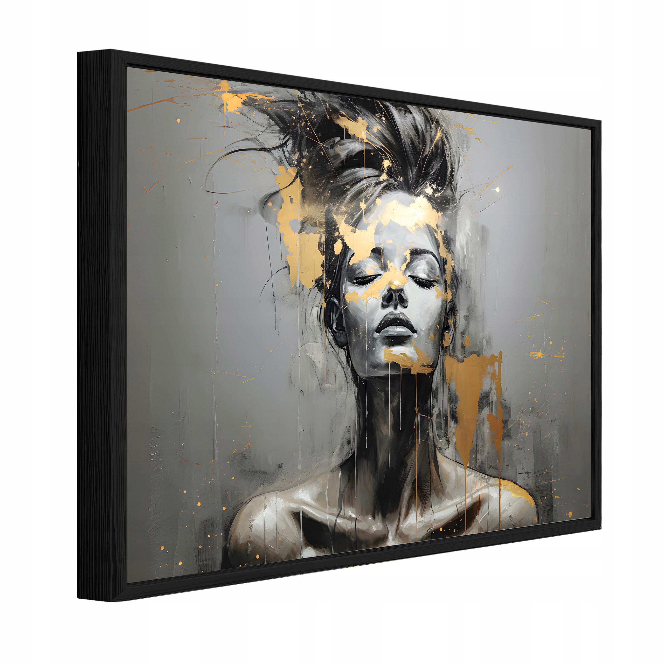 Obraz V Černém Rámu Na Plátně Žena Abstrakce Obývací Pokoj Ložnice 60x40
