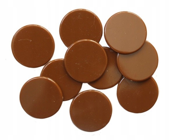

Żetony 22x1,7 mm brązowe 10 szt. liczniki