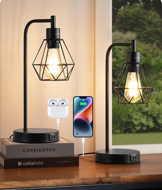 Sada 2 stolních lamp Touch, Usb, Loft Diamond Black
