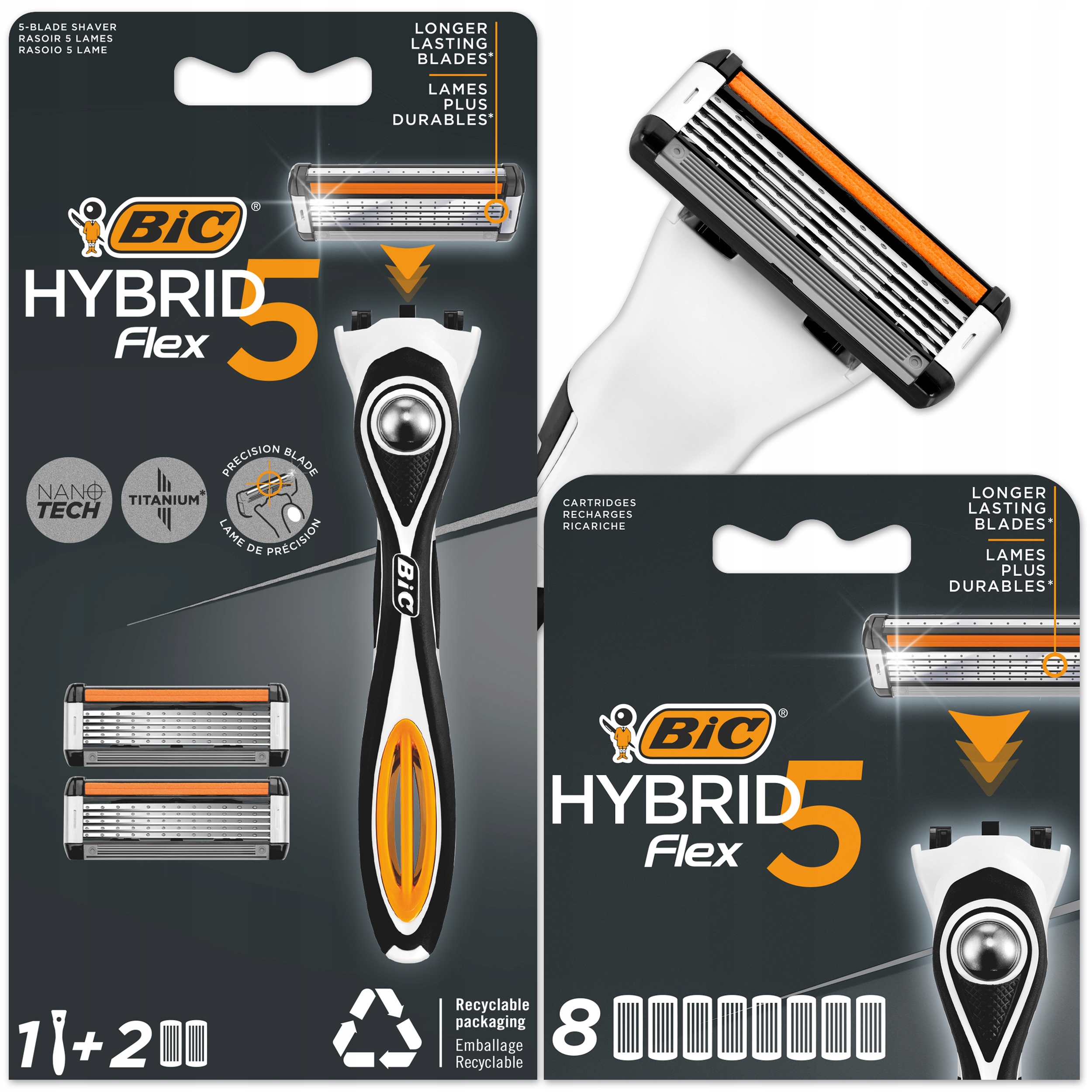 BIC HYBRID 5 FLEX MASZYNKA DO GOLENIA + 10 WKŁADÓW PREZENT DLA MEŻCZYZN