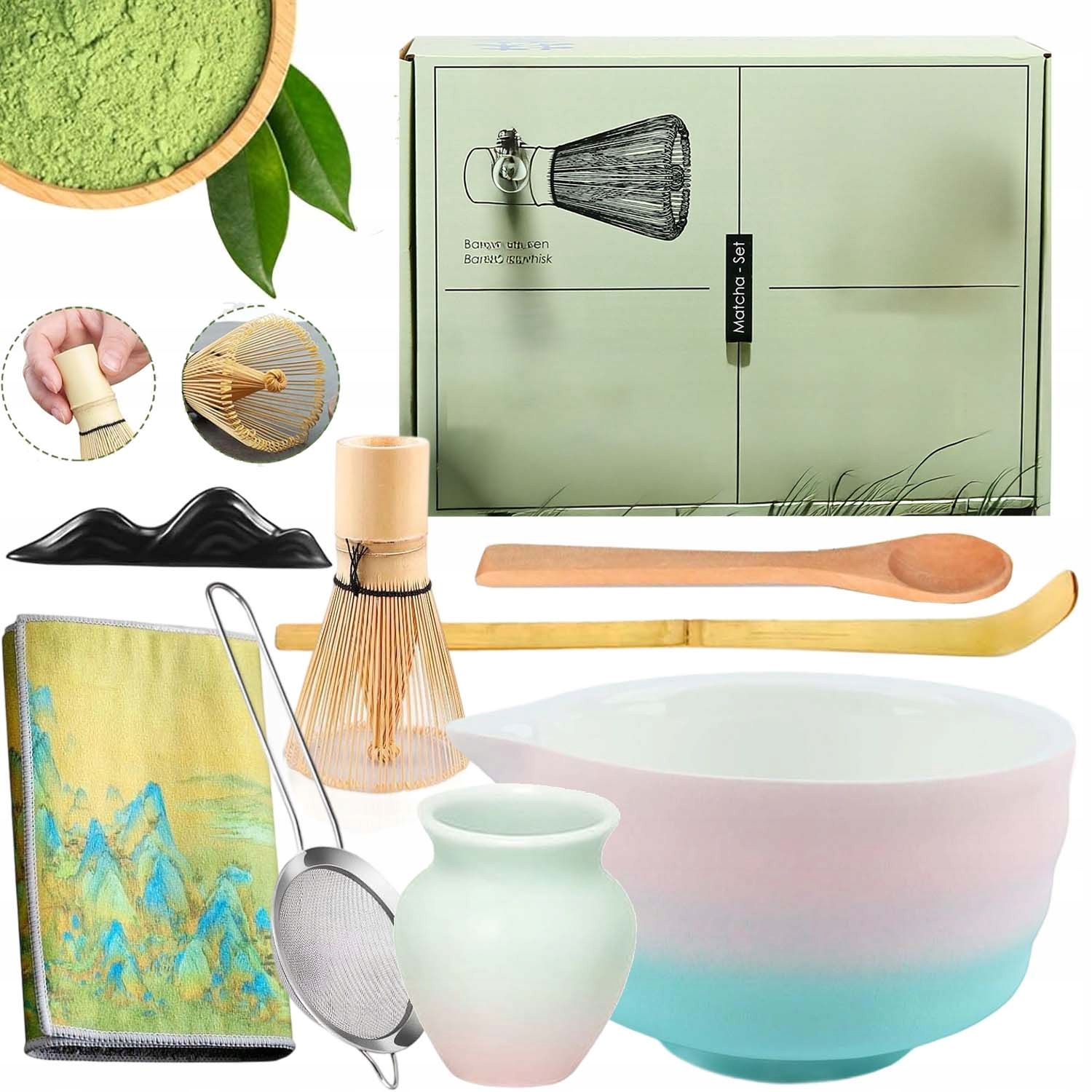 Levně Sada Příslušenství Pro Přípravu Čaje Matcha Matchawan Šálek Metla 8EL