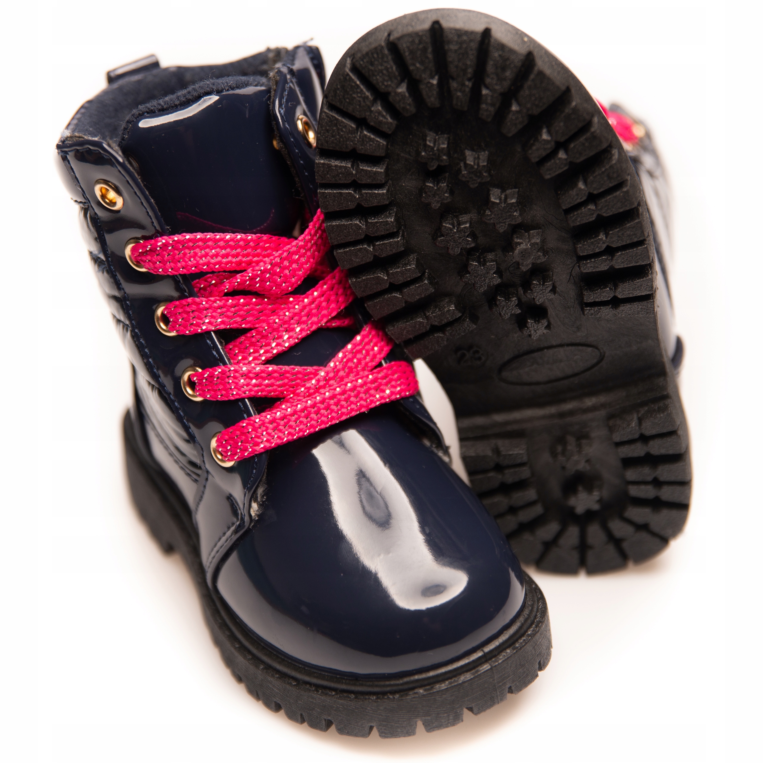 BOTKI KOZAKI DZIEWCZĘCE OCIEPLANE LEKKIE 24 Odcień granatowy