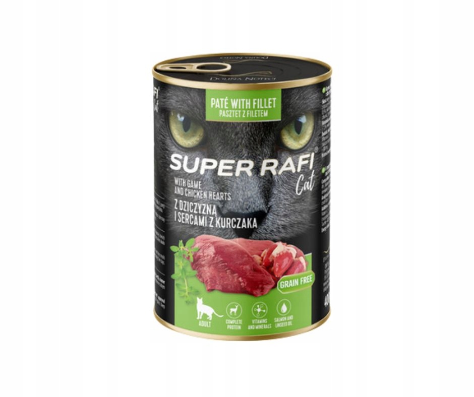 Levně 8X Rafi Cat mokrá zvěřina kuřecí srdce 400 g