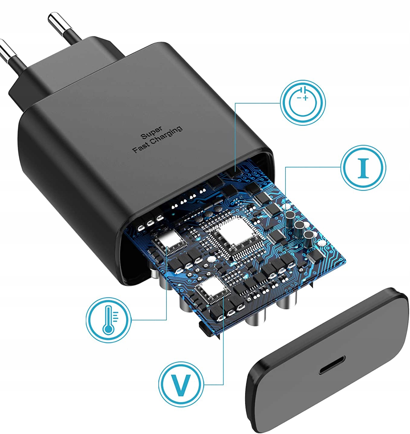 SZYBKA SIECIOWA ŁADOWARKA DO TELEFONÓW SAMSUNG 45W + KABEL ŁADOWANIA USB-C 5A 2M Prąd wyjściowy 5000 mA