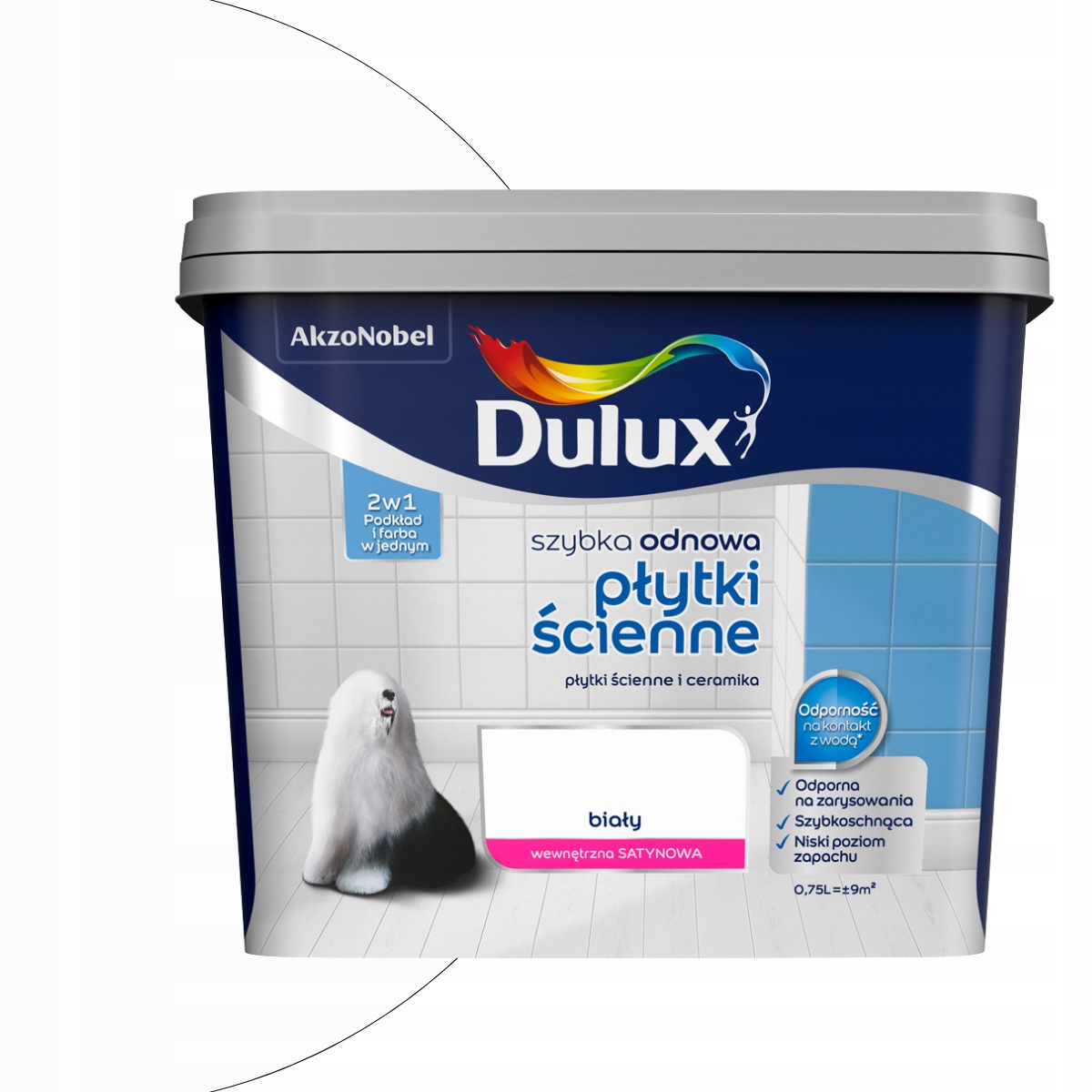 Dulux Szybka Odnowa Płytki Ścienne 0,75L Biały Satynowy