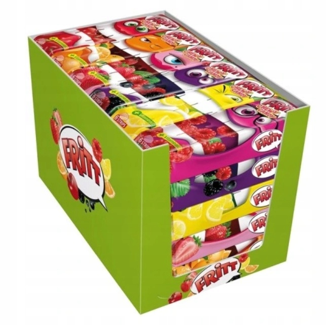 Levně 30 x 70 g Fritt bonbóny žvýkací bonbón 7 příchutí Karton