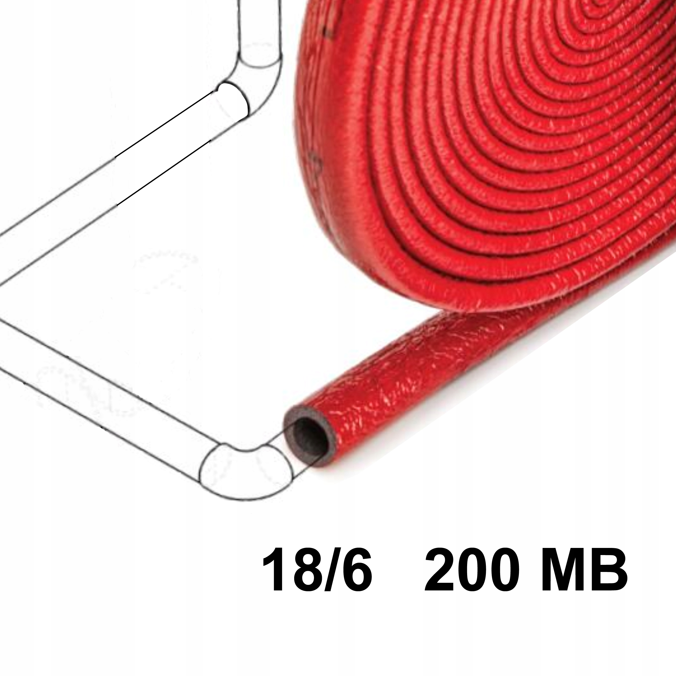 

Otulina Na Rurę 18/6 Izolacja Czerwona 200 Mb