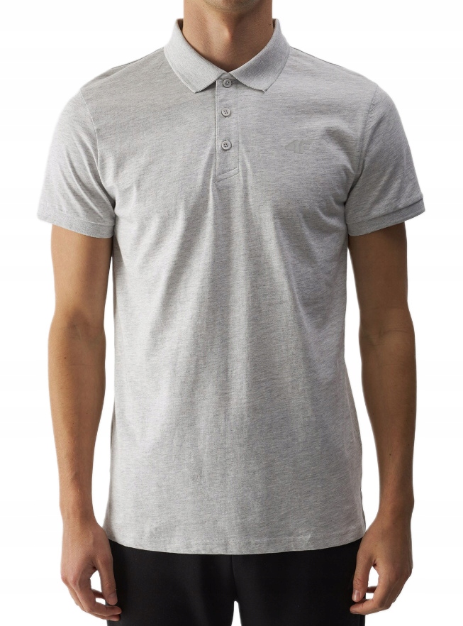 Pánská polokošile regular 4F M316 bavlněná šedá hladká s logem XL