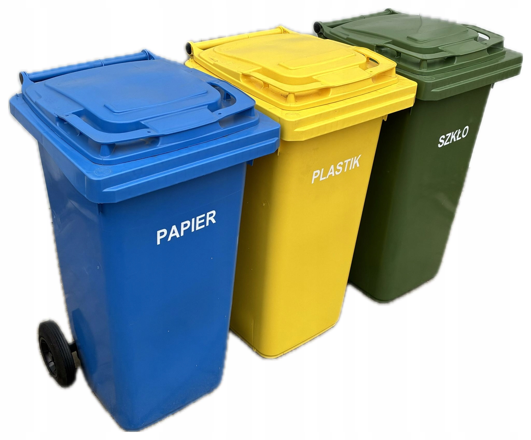 Pojemnik Kosz Kubeł Na Odpady Śmieci Segregacja 3 X 120L Komplet Zestaw x3