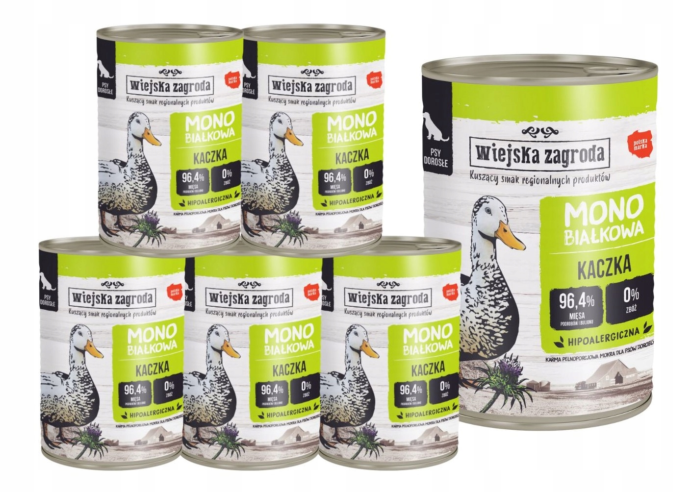 Levně Wiejska Zagroda Krmivo pro psy Monoproteinová kachna 6x400 g