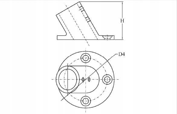 RELING Ø 22 MM PODSTAWA SŁUPKA relingu 45° Marka inny