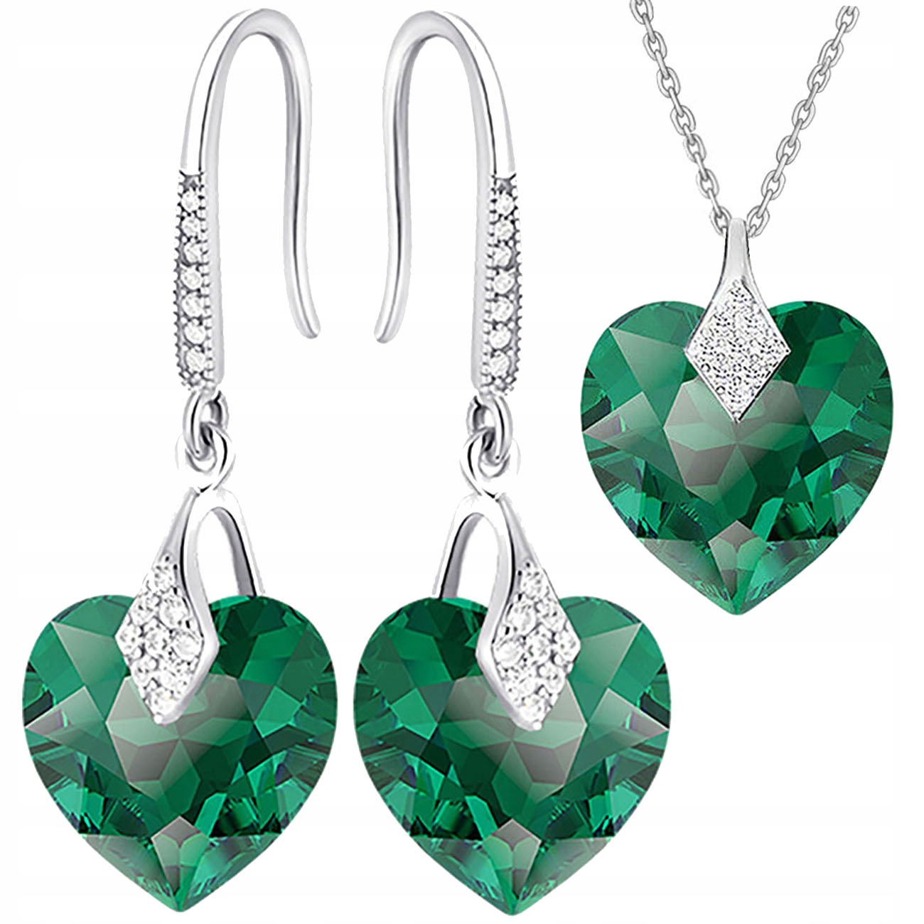 Sada šperků ve tvaru srdce se zirkony Stříbro 925 Elegantní jako Dárek