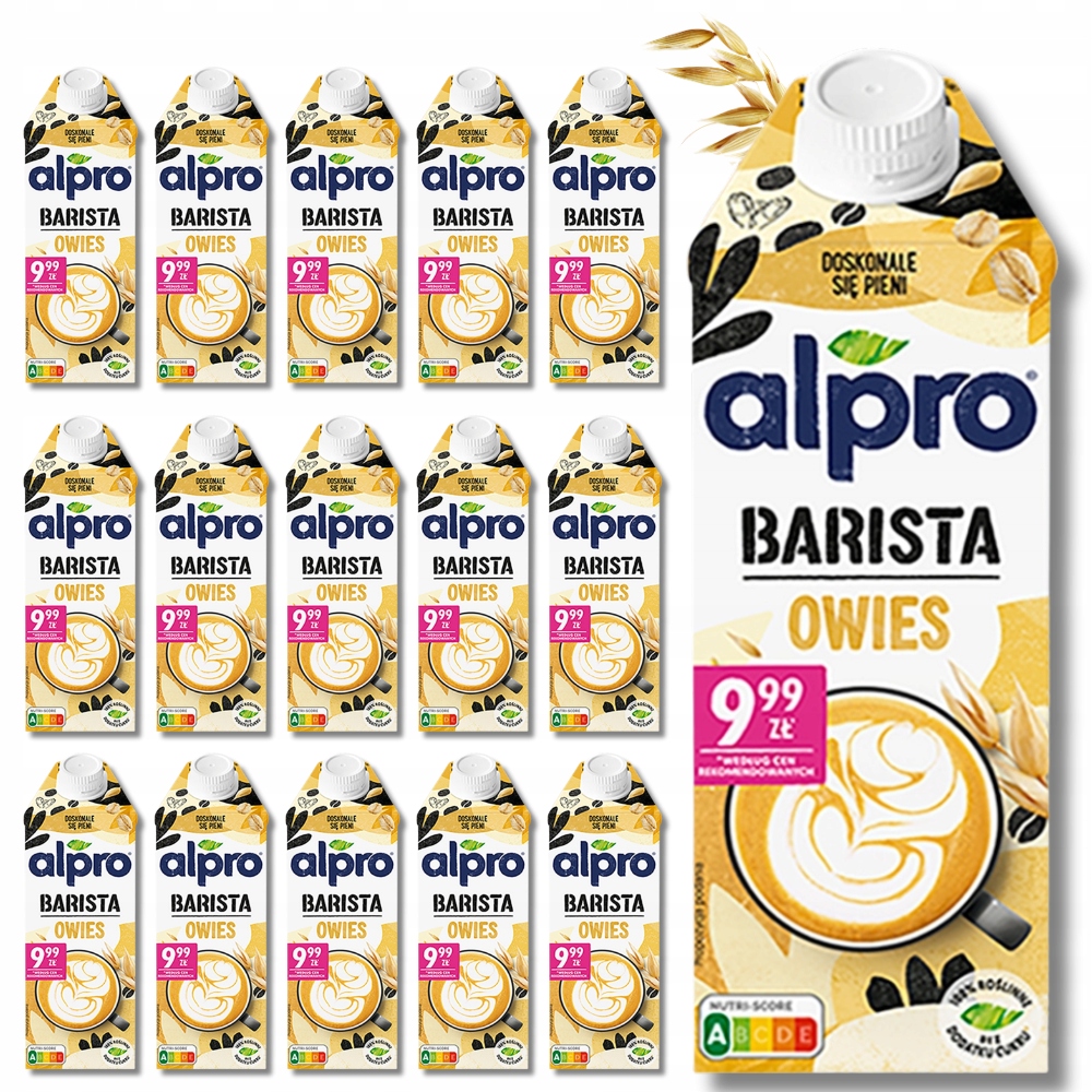 16x Alpro Barista Owies Napój Owsiany do kawy Bez Cukru 750ml