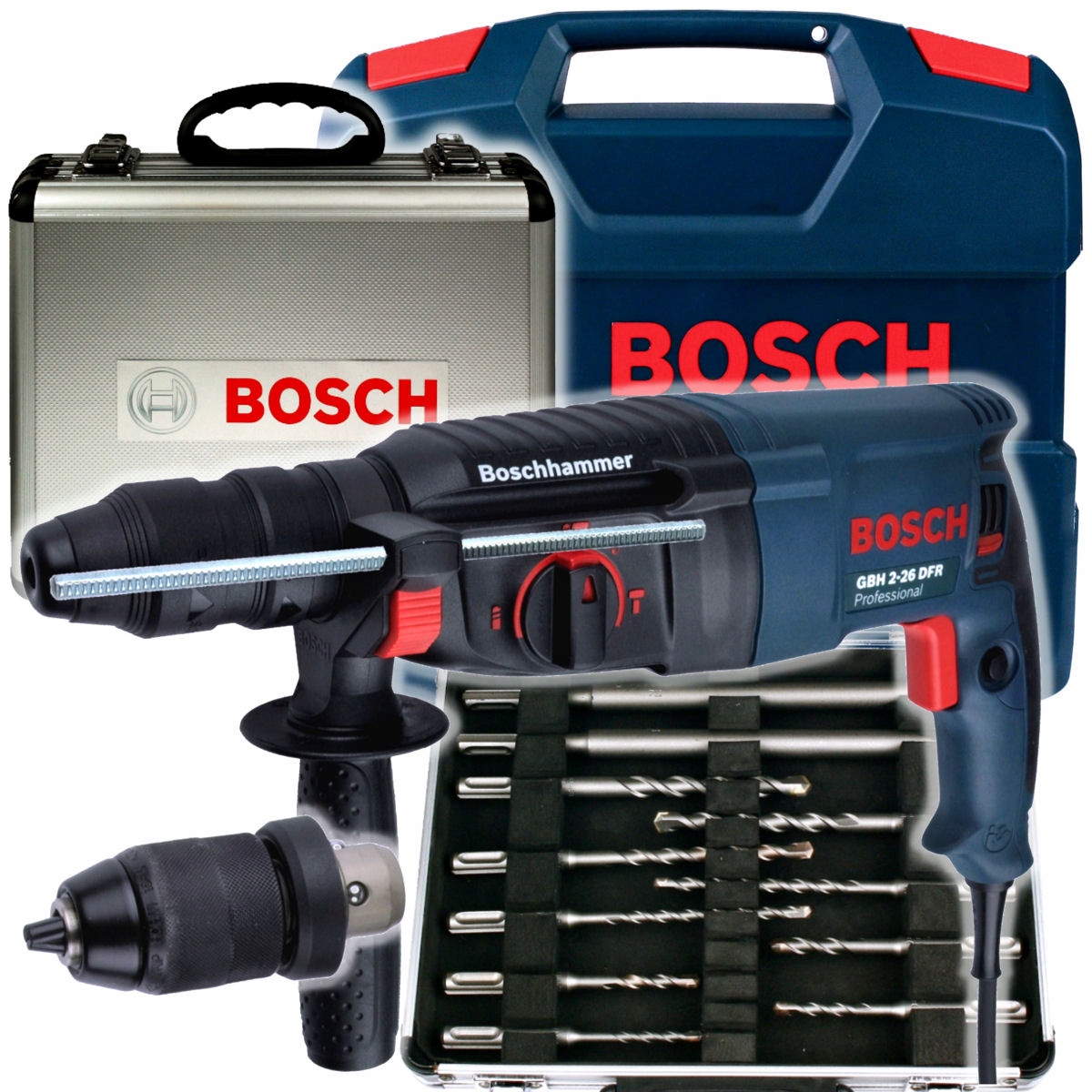 MŁOTOWIERTARKA GBH 2-26 DFR BOSCH 11 WIERTEŁ DŁUT