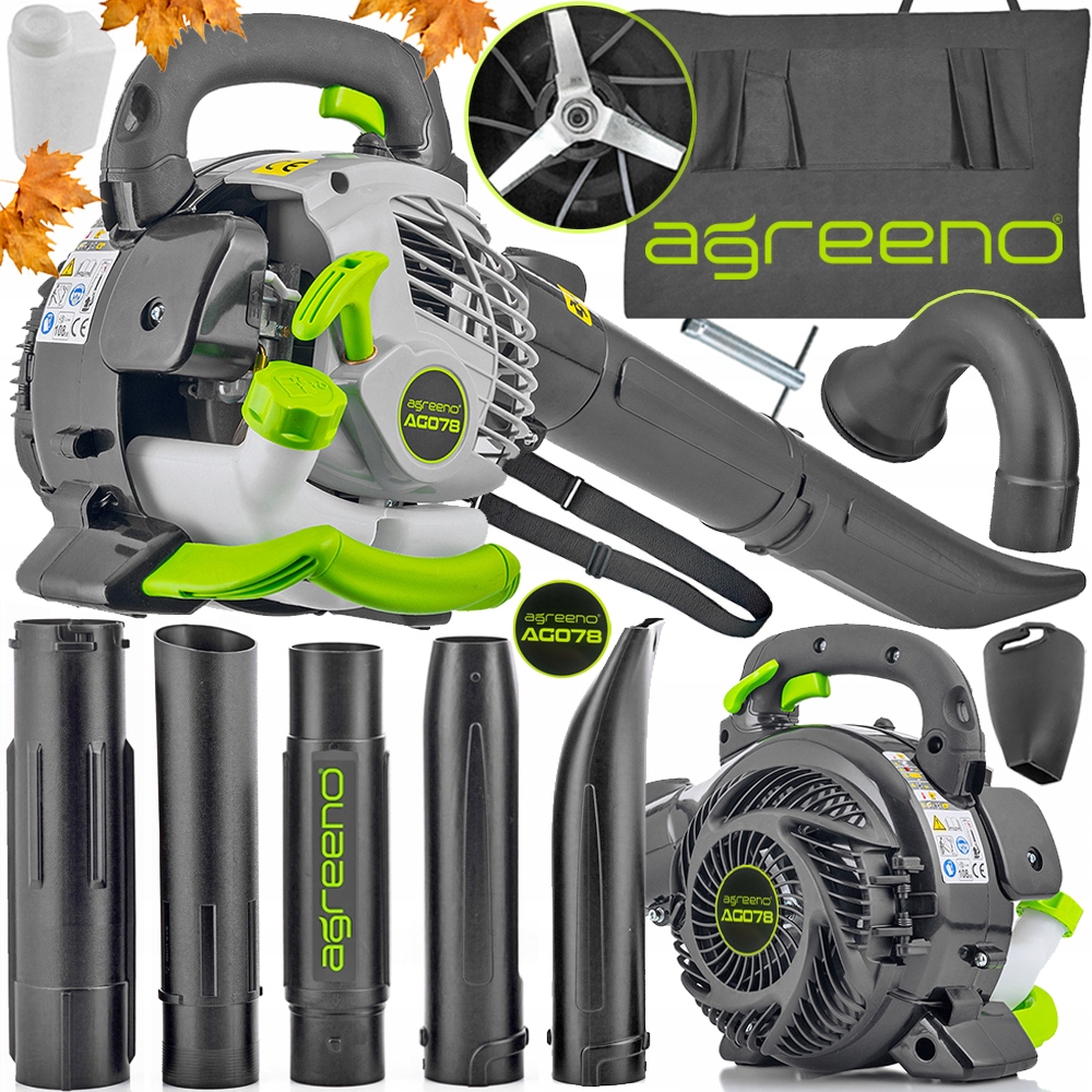 Dmuchawa Odkurzacz spalinowa ogrodowa Rozdrabniacz do Liści AG078 Agreeno