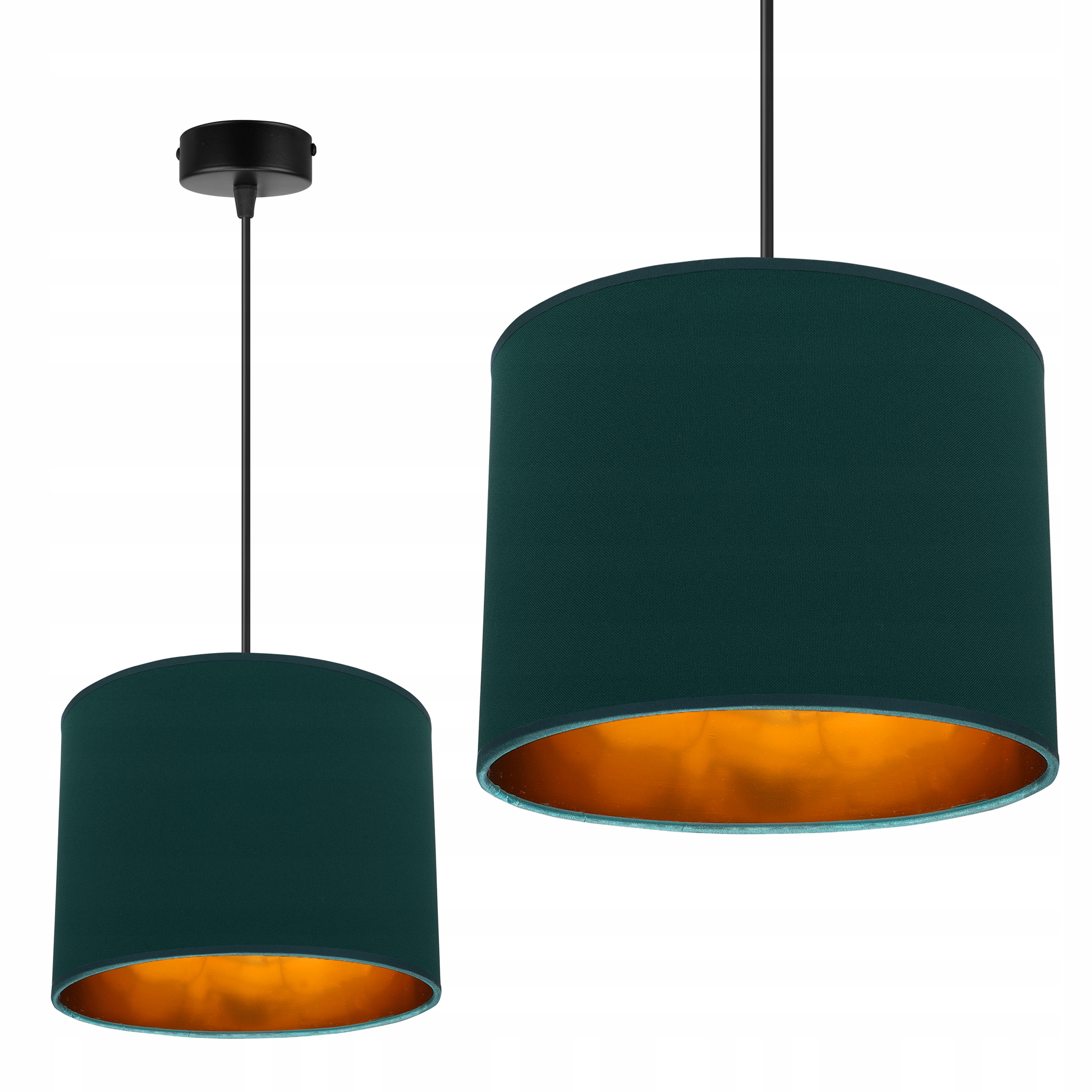 

Lampa Wisząca Sufitowa Żyrandol Złota Abażur Led